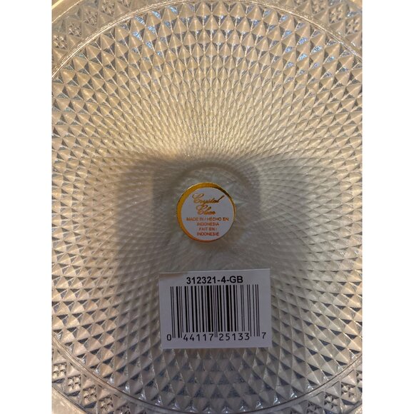 12" Crystal Clear Trellis Glass Platter/Charger Round Decorative Plate NWOB - Picture 6 of 10